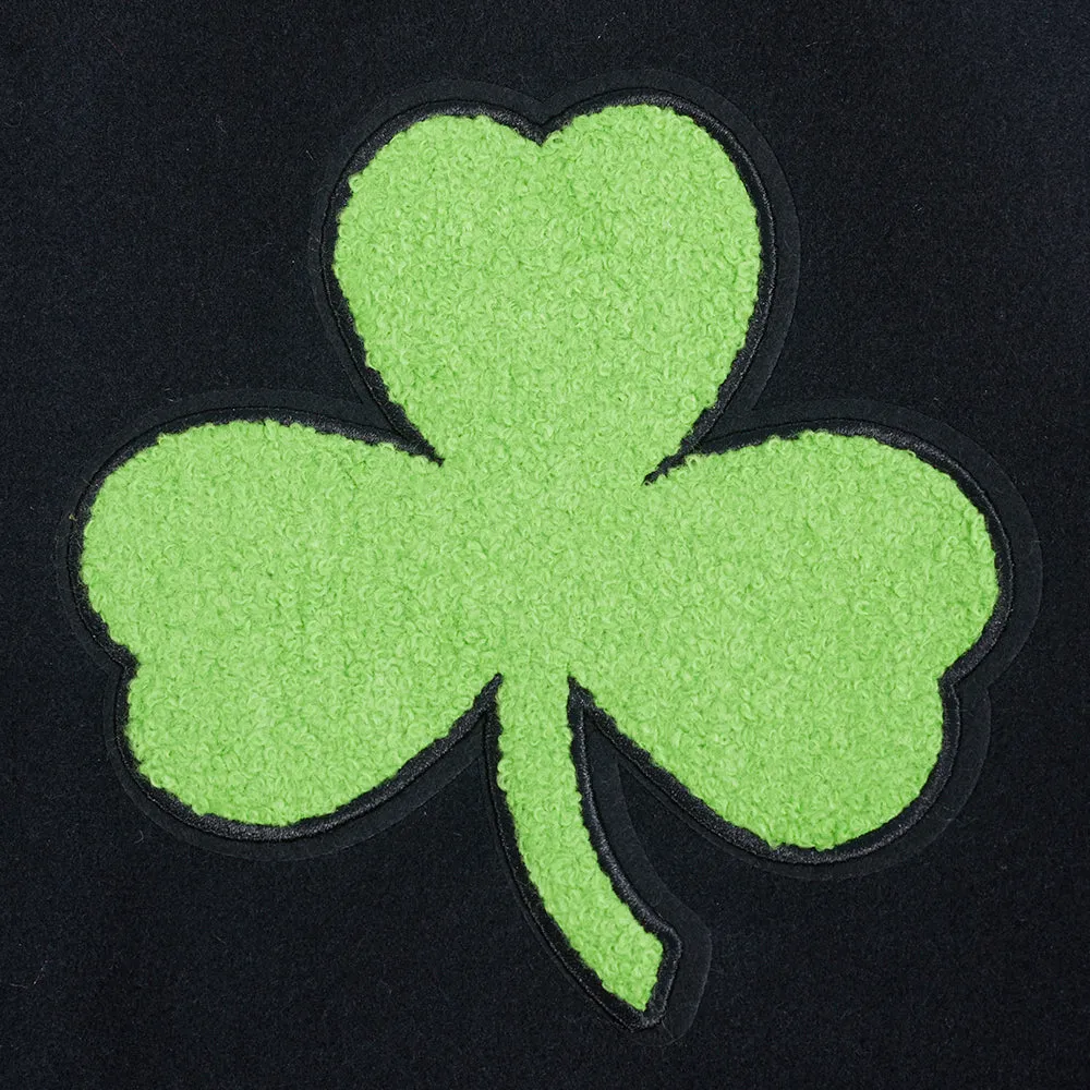 NBA BOSTON CELTICS CITY EDITION 24-25 MEN'S RIB WOOL VARSITY JACKET (BLACK)