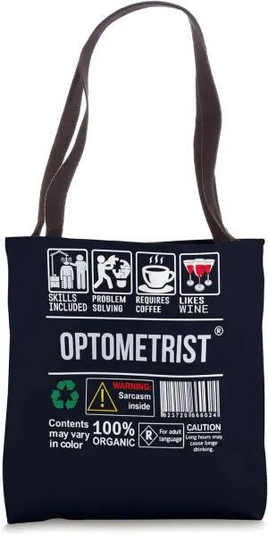 Optometrist Doctor Profession Skills, Coffee & Wine Lover Tote Bag