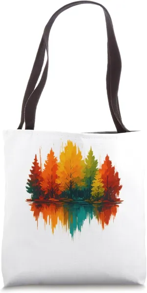 Outdoor Wildlife Abstract Nature Reflection Forest Trees Tote Bag