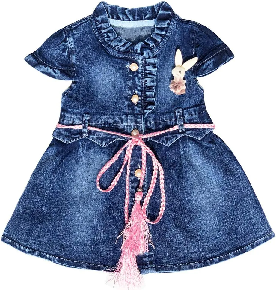 Peacolate Little Big Girl Outfit Distressed Sleeveless Jacket Embroidered Sequins Butterfly Denim Vest