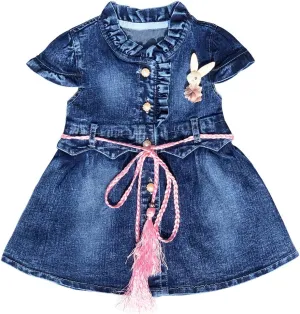 Peacolate Little Big Girl Outfit Distressed Sleeveless Jacket Embroidered Sequins Butterfly Denim Vest