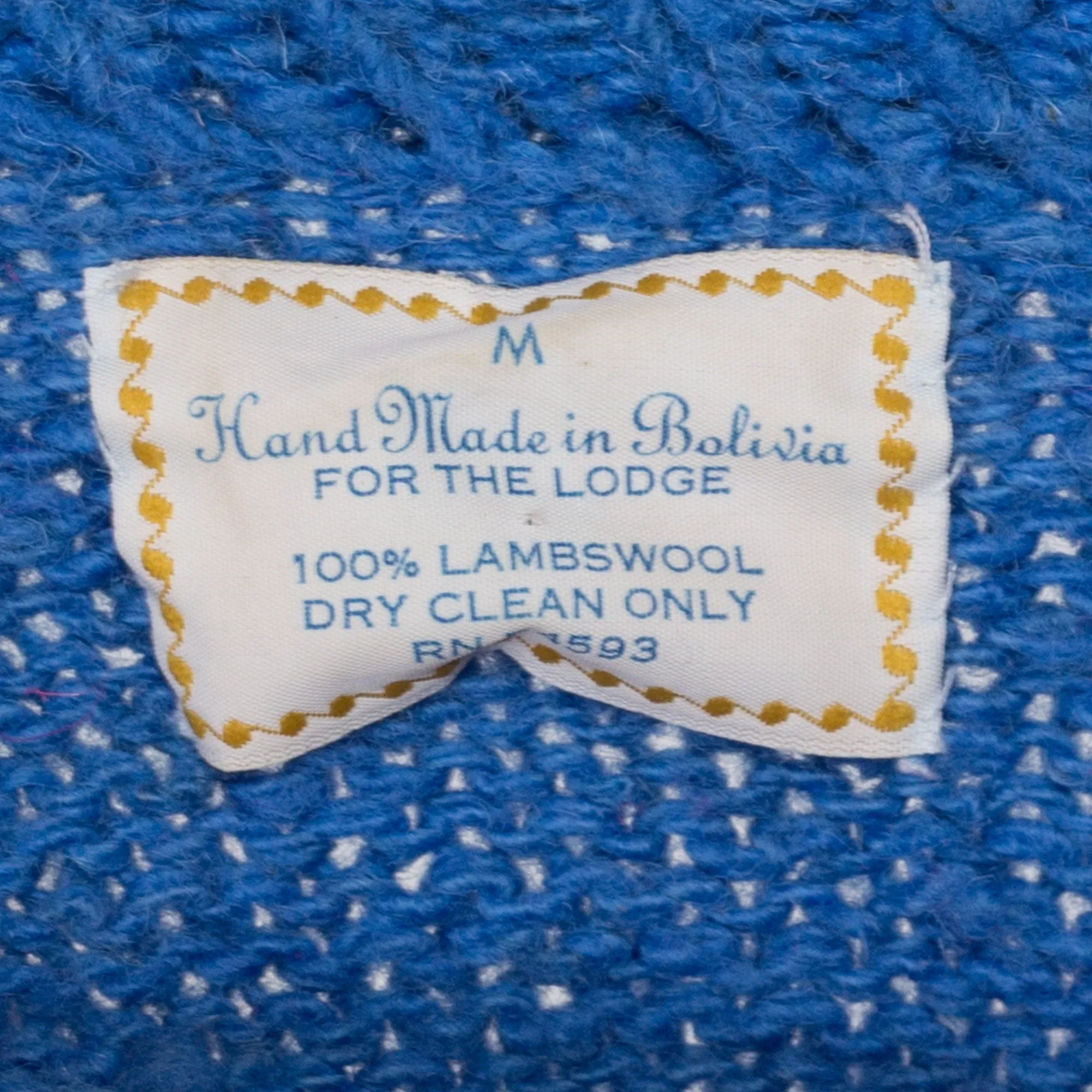 Petite Medium 70s Blue & Red Striped Lambswool Knit Sweater