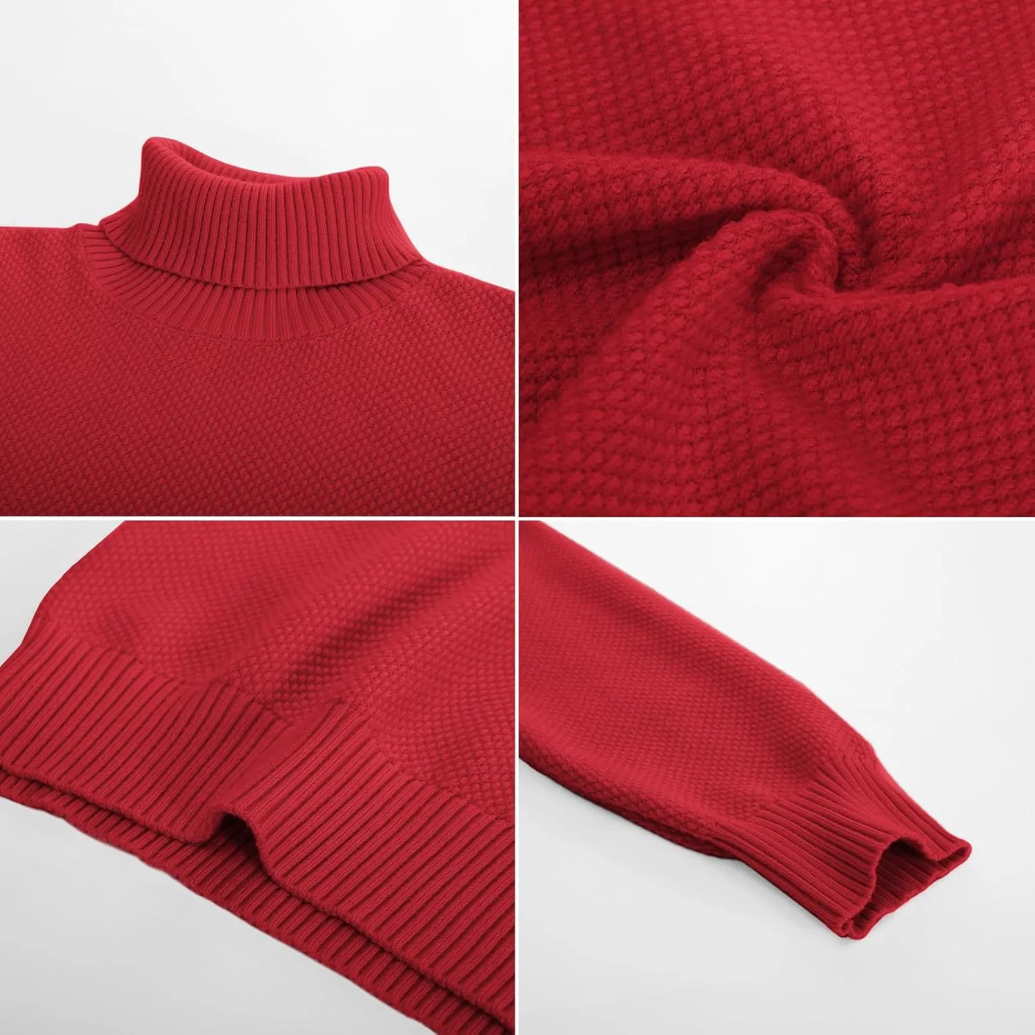PJ PAUL JONES Men's Turtleneck Sweaters Knitted Casual Textured Pullover Sweater