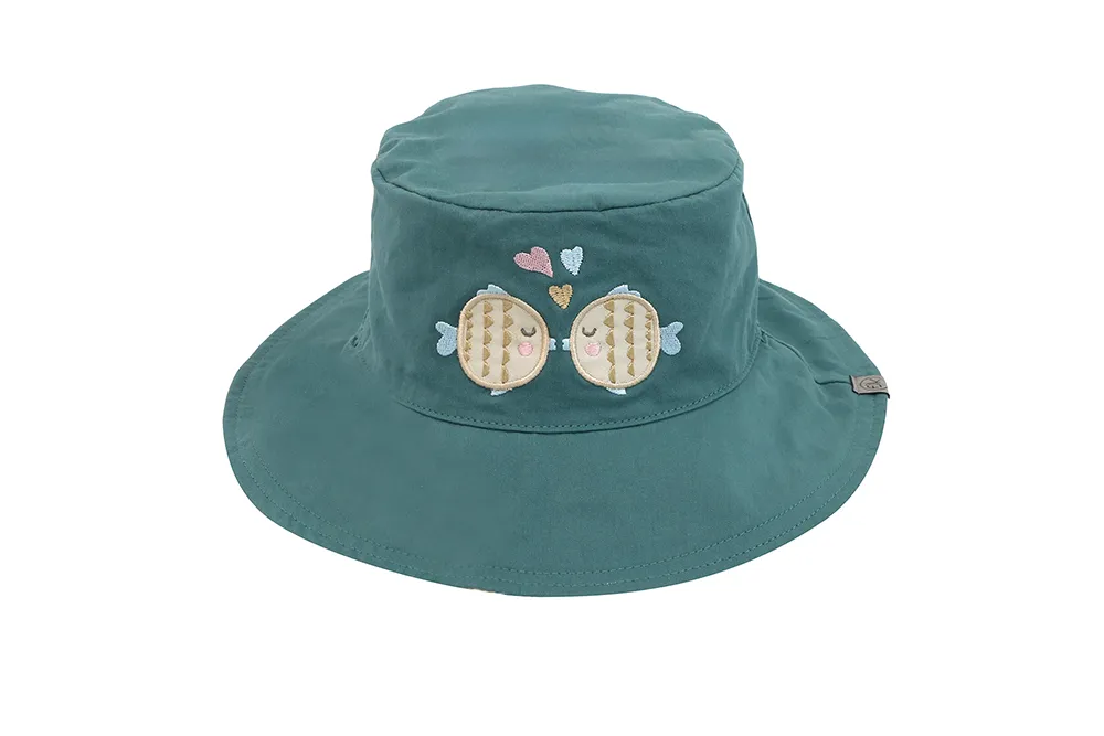 Reversible Baby/Kids Mixed Sun Hat - Kissing Fish