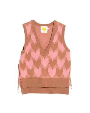Root Beer Heart in Check Vest