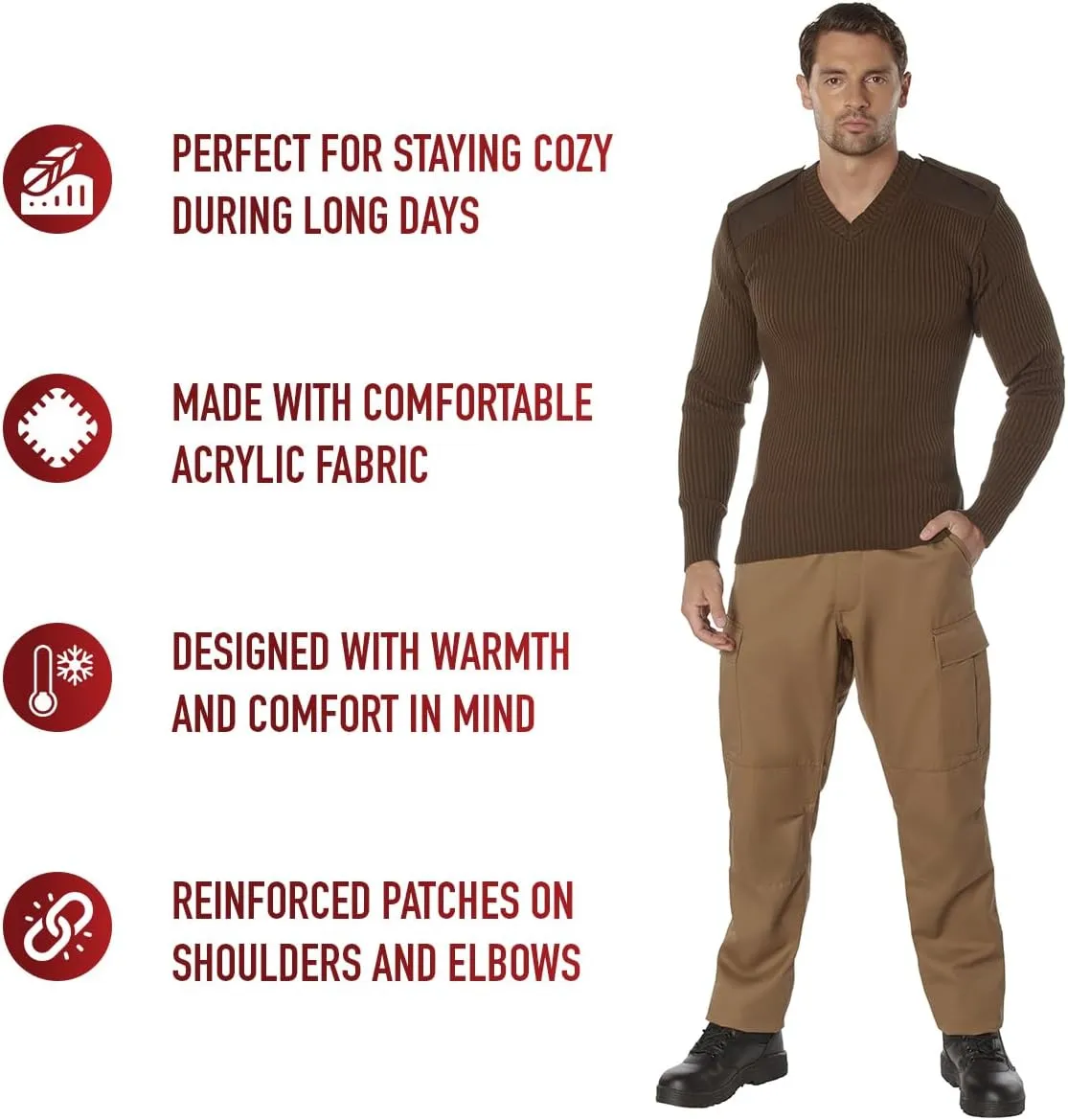 Rothco Acrylic V-Neck Sweater