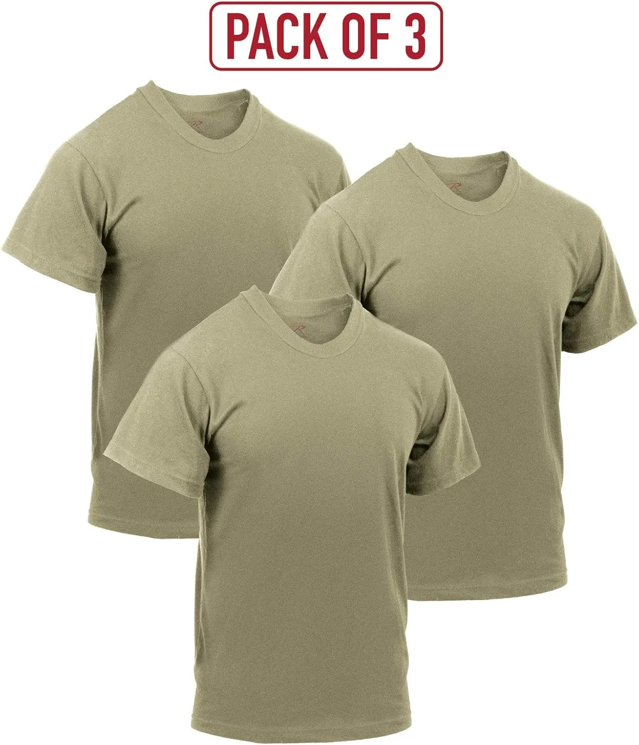 Rothco AR 670-1 Coyote Brown Solid Color T-Shirt  3 Pack | OCP Uniform Shirt | Base Layer Undershirt Multipack