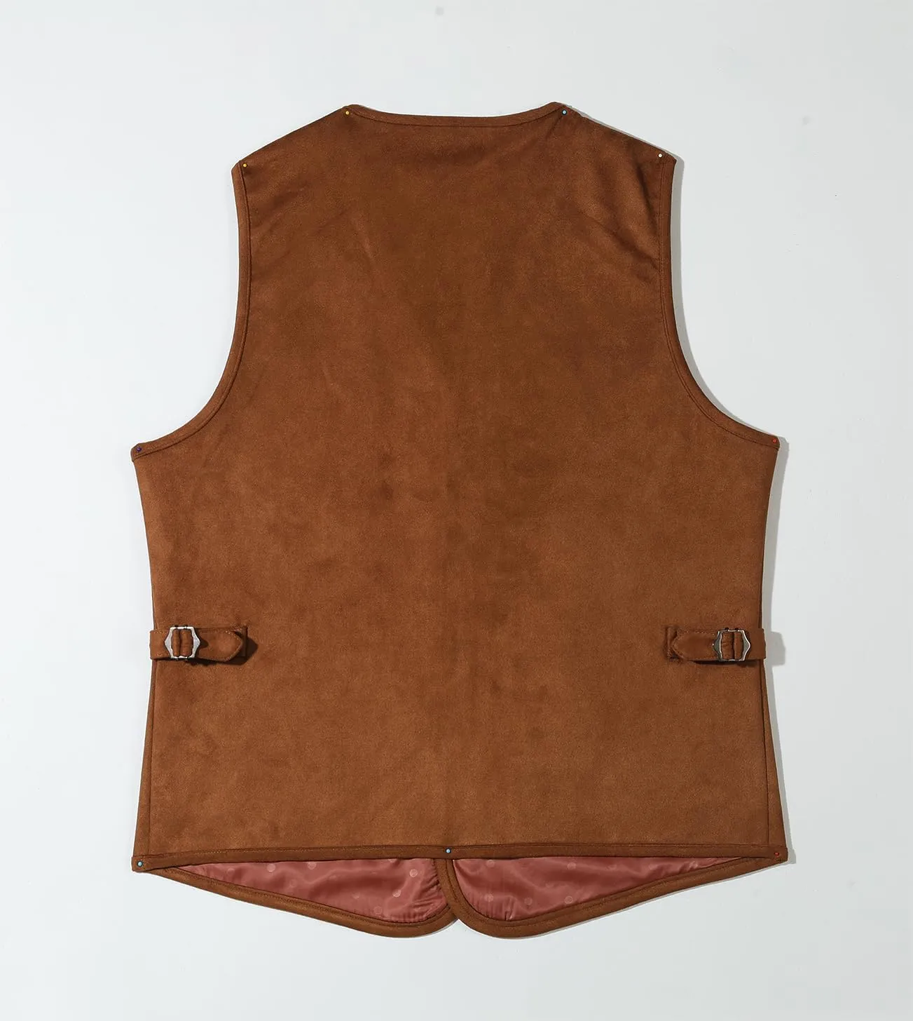 SevenBoy Men's Suede Leather Suit Vest Vintage Western Cowboy Waistcoat Regular Fit