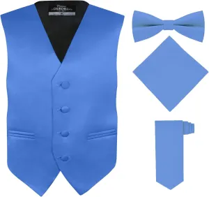 S.H. Churchill & Co. Boy's 4 Piece Vest Set, with Bow Tie, Neck Tie & Pocket Hankie
