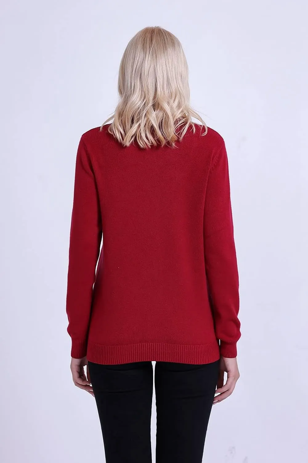 SMILING PINKER Women Cardigan Sweater Button Down Crew Neck Ribbed Knit Sweater with Pockets