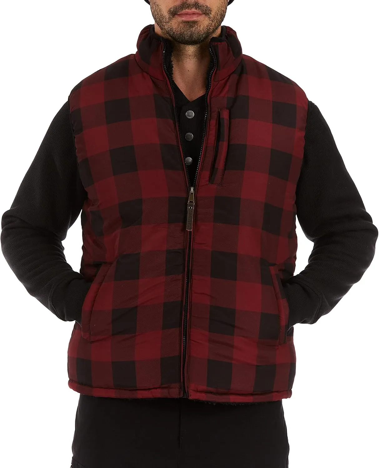 Smith's Workwear Men's Printed Sherpa Lined Vest