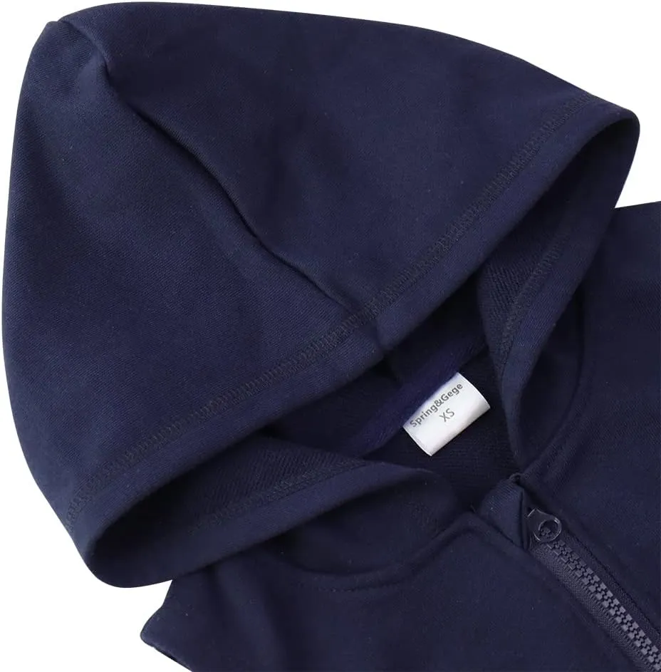 Spring&Gege Boys Full Zip Sleeveless Hooded Vest Basic Zipper Tank Tops Sweatshirt with Pockets