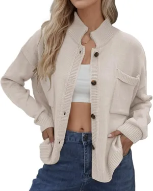 Sumleno Long Sleeve Cardigan Sweaters for Women Button Down Tops Vintage Grandpa Aesthetic Grunge Fall Winter Outfits