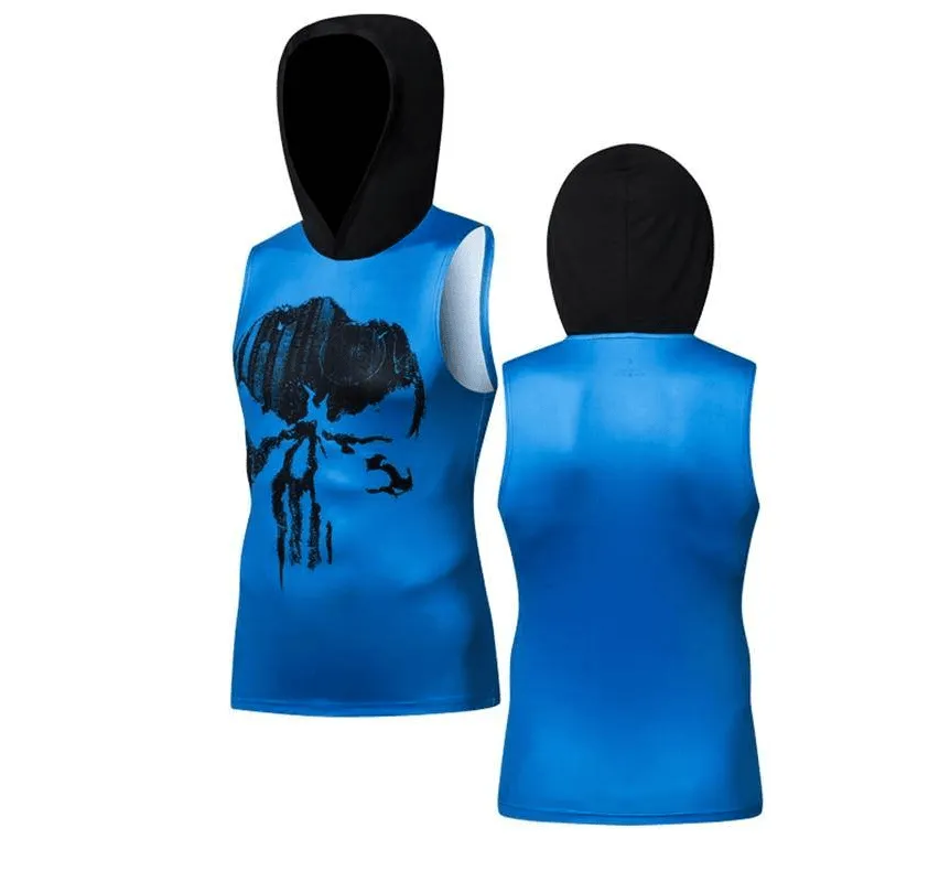 Superhero 3D Printing Bodybuilding Tank Top Men Sleeveless Hoodies Vest