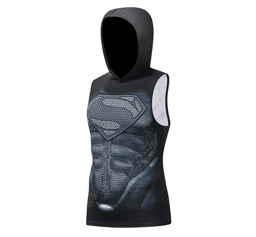 Superhero 3D Printing Bodybuilding Tank Top Men Sleeveless Hoodies Vest