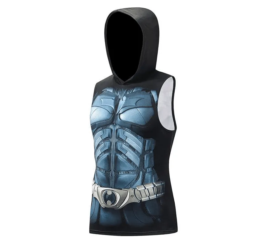 Superhero 3D Printing Bodybuilding Tank Top Men Sleeveless Hoodies Vest
