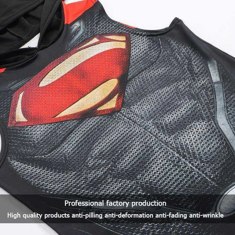 Superhero 3D Printing Bodybuilding Tank Top Men Sleeveless Hoodies Vest