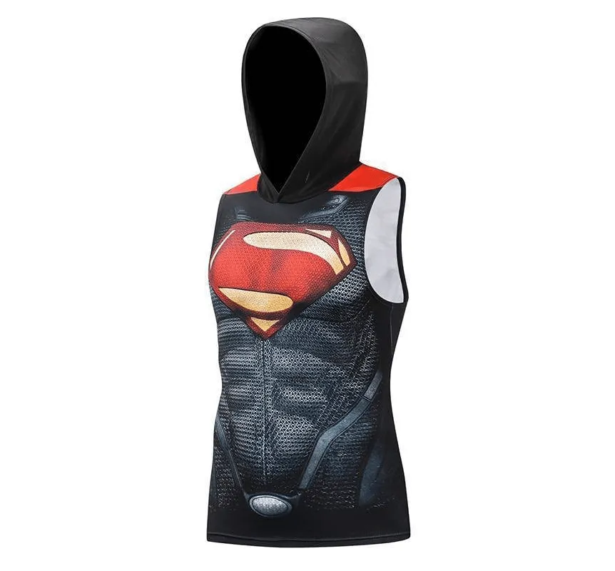 Superhero 3D Printing Bodybuilding Tank Top Men Sleeveless Hoodies Vest
