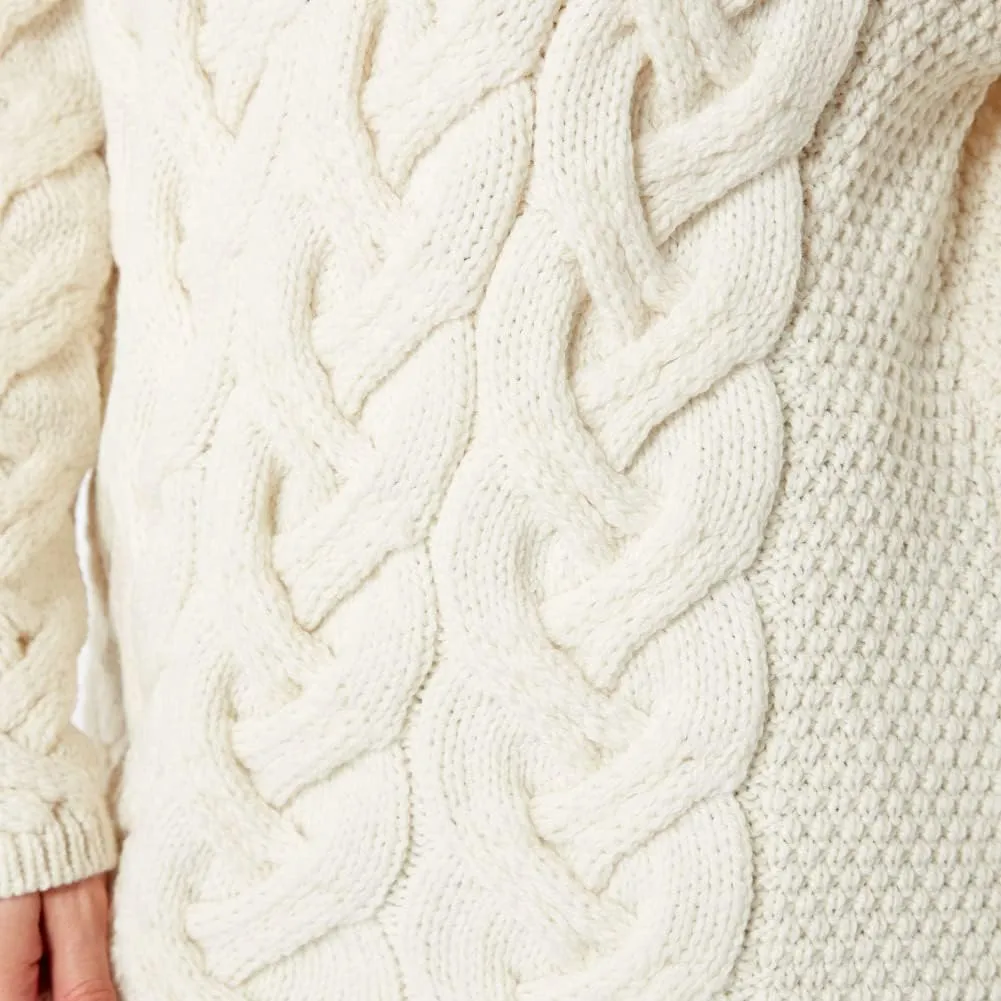 Supersoft Irish Merino Wool Chunky Cable Knit Cowl Sweater for Women Made in Ireland
