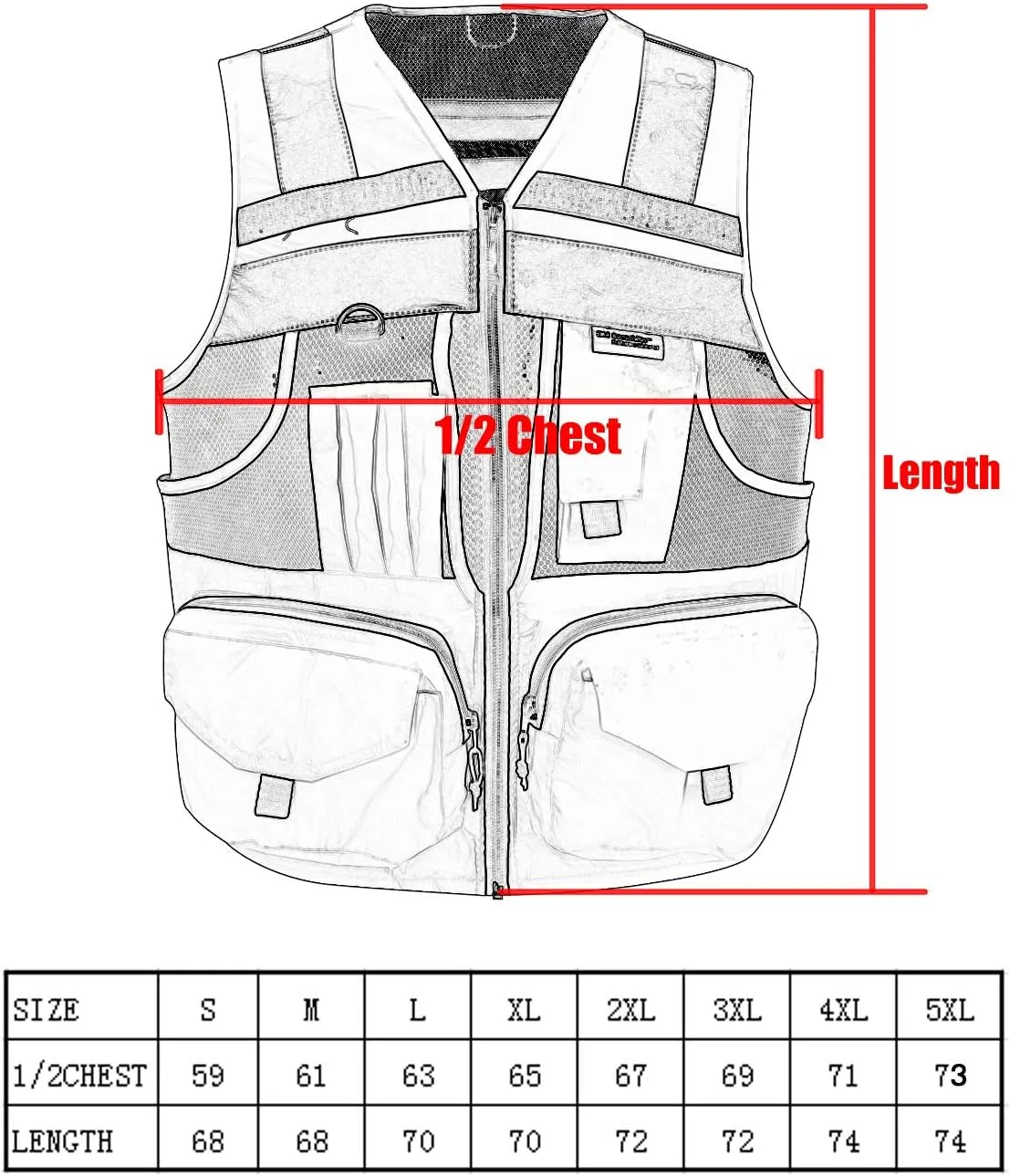 SUXIBIP 10 Pockets Safety Vest for Men and Women, High Visibility vest with 3M Reflective Strips, Oxford Fabric