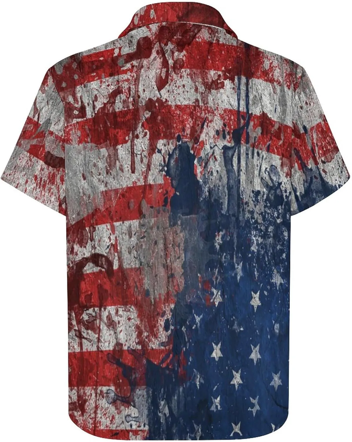 TAIZIYEAH American Flag Shirts for Men Short Sleeve Beach Shirt Casual Button Down Shirts Tops Quick Dry with Designs 3XL