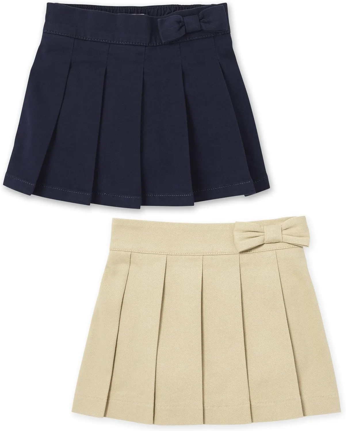 The Children's Place Baby Girls' Uniform Bow Pleated Skort 2 Pack