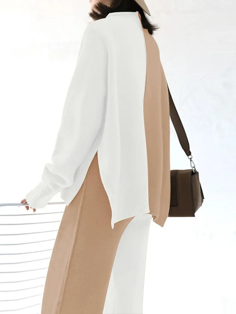TOLENY Women's 2 Piece Lounge Sets Pullover Sweater and Wide Leg Pants Tracksuit Outfits