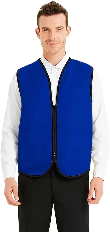 TopTie Supermarket Apron Zipper Vest For Clerk Uniform Vest 5 Packs