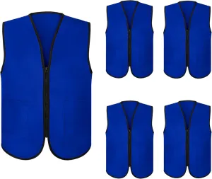TopTie Supermarket Apron Zipper Vest For Clerk Uniform Vest 5 Packs