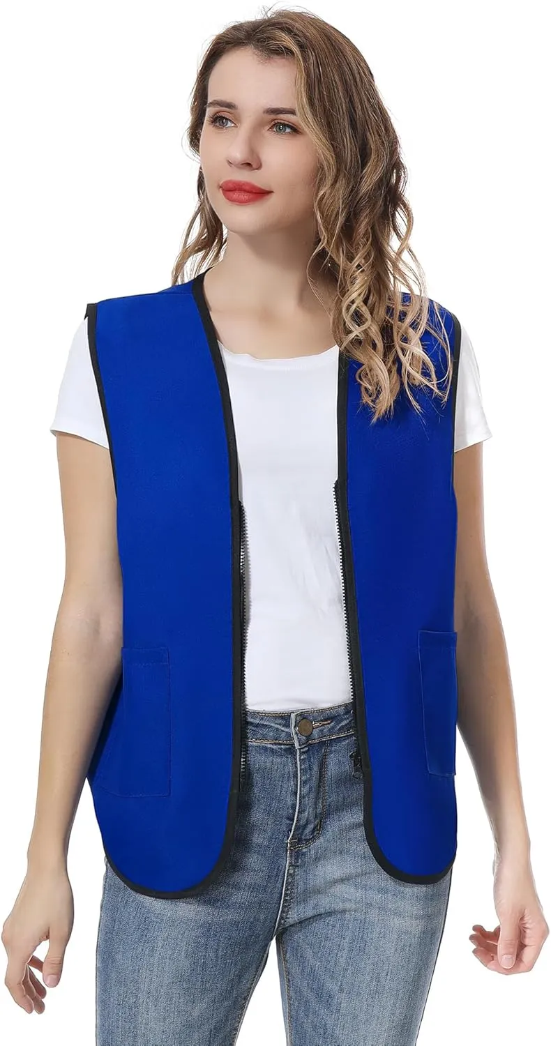 TopTie Supermarket Apron Zipper Vest For Clerk Uniform Vest 5 Packs