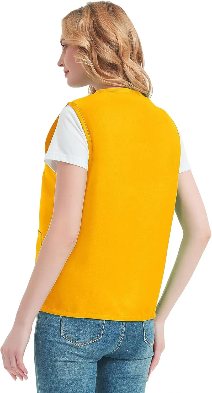 TopTie Unisex Work Vest Volunteer Activity Supermarket Uniform Button Up Vest