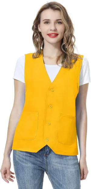 TopTie Unisex Work Vest Volunteer Activity Supermarket Uniform Button Up Vest