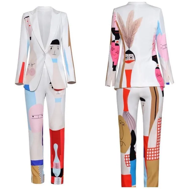 Trevor Printed Bowling Blazer and Pants Set