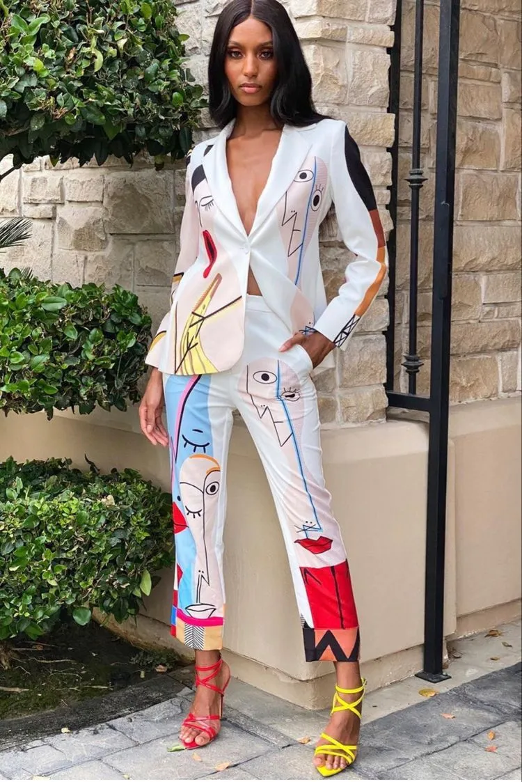 Trevor Printed Bowling Blazer and Pants Set