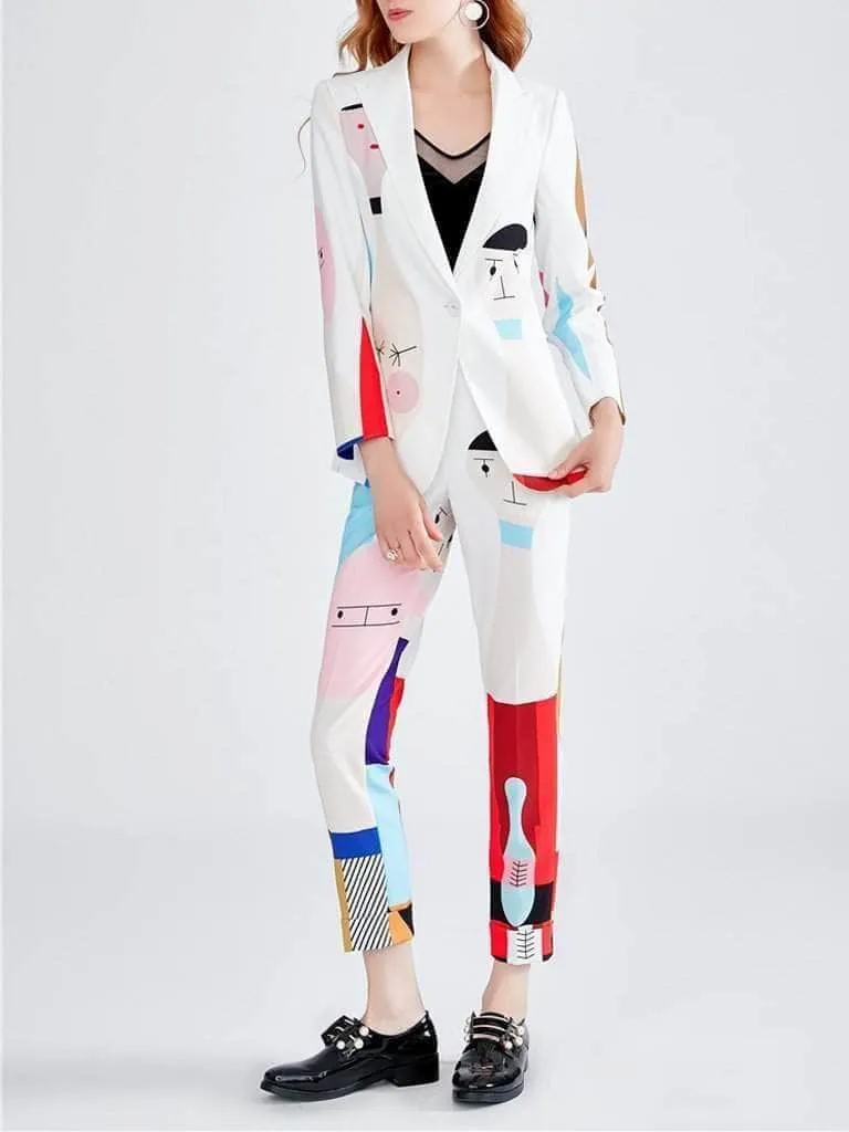 Trevor Printed Bowling Blazer and Pants Set