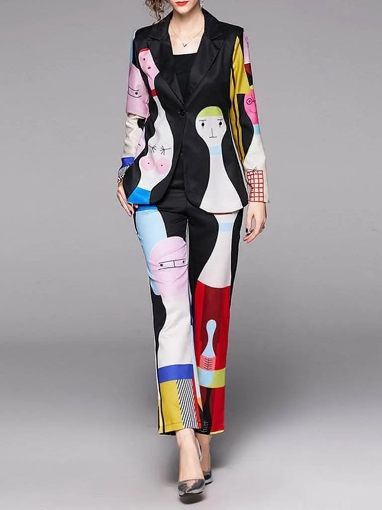 Trevor Printed Bowling Blazer and Pants Set