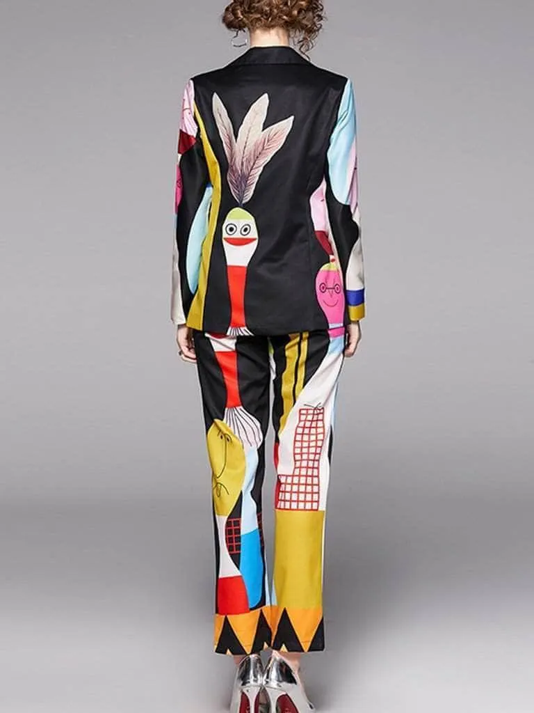 Trevor Printed Bowling Blazer and Pants Set