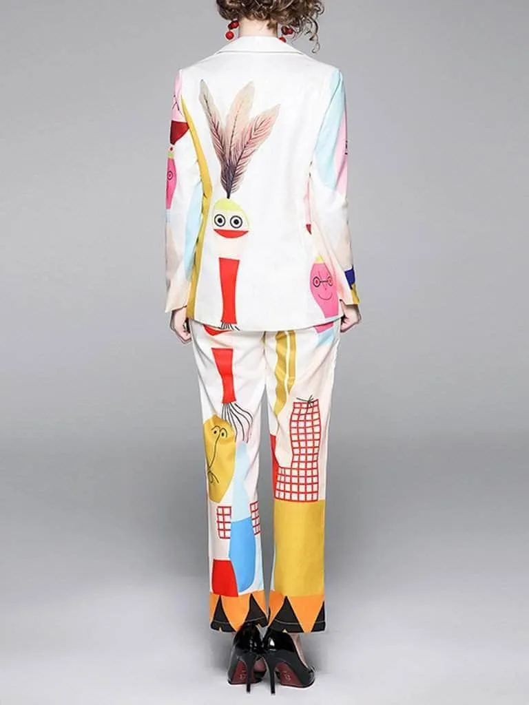 Trevor Printed Bowling Blazer and Pants Set
