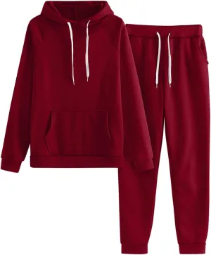 Two Piece Sets for Women Long Sleeve V Neck Drawstring Pants Sweatshirts with Joggers Sweatpants Sweatsuit
