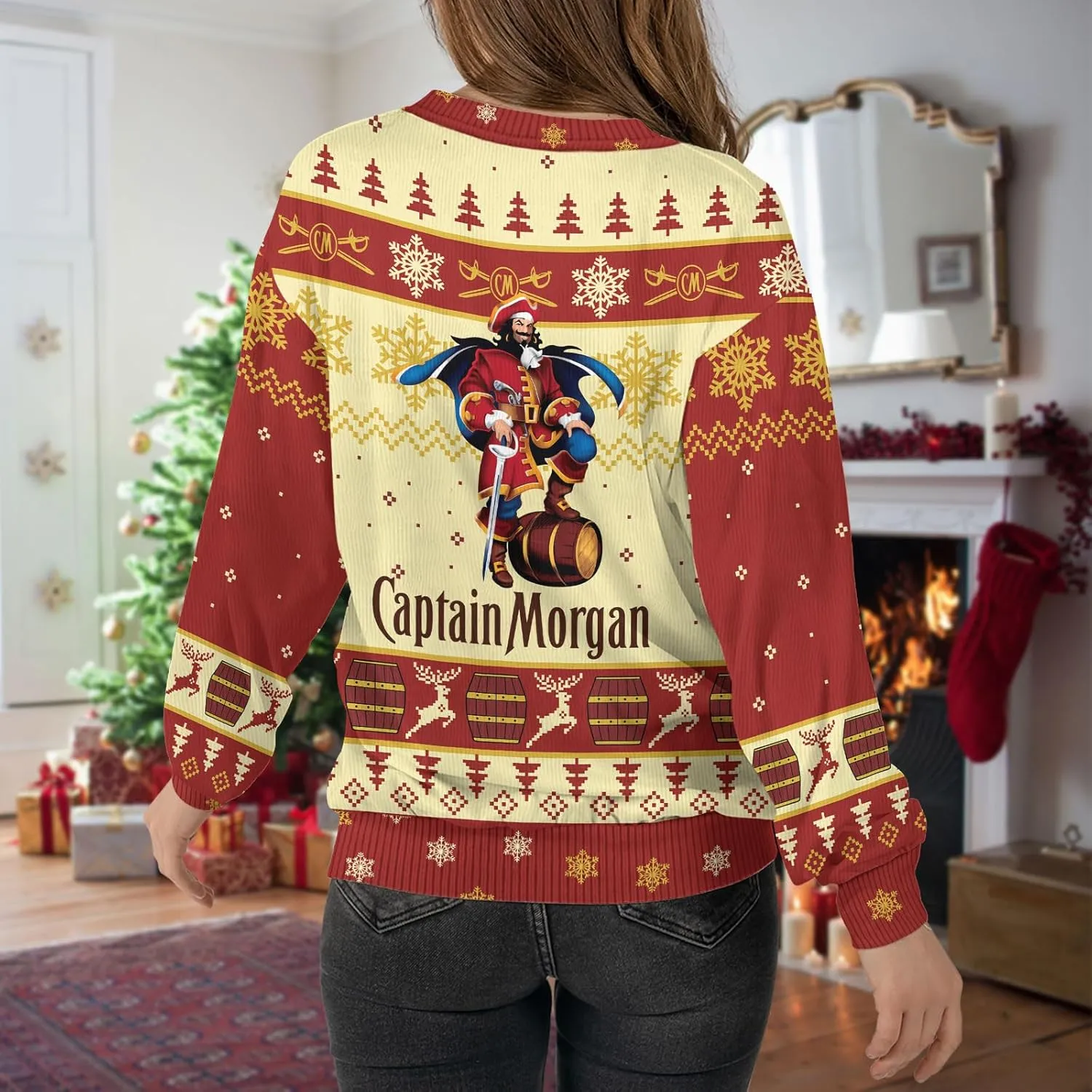 Ugly Christmas Sweater, Holiday Crewneck Cardigan for Women Men, Long Sleeve Knit Pullover Gifts for Christmas