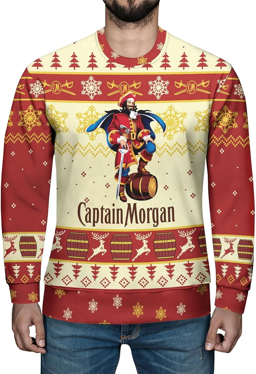 Ugly Christmas Sweater, Holiday Crewneck Cardigan for Women Men, Long Sleeve Knit Pullover Gifts for Christmas