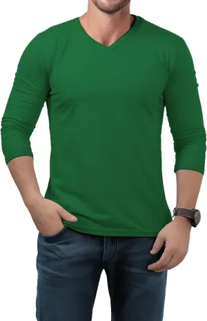 V Neck T Shirts Men  Light and Soft Pullover T Shirt with Long Sleeve- Perfect for Daily Use or Casual Events