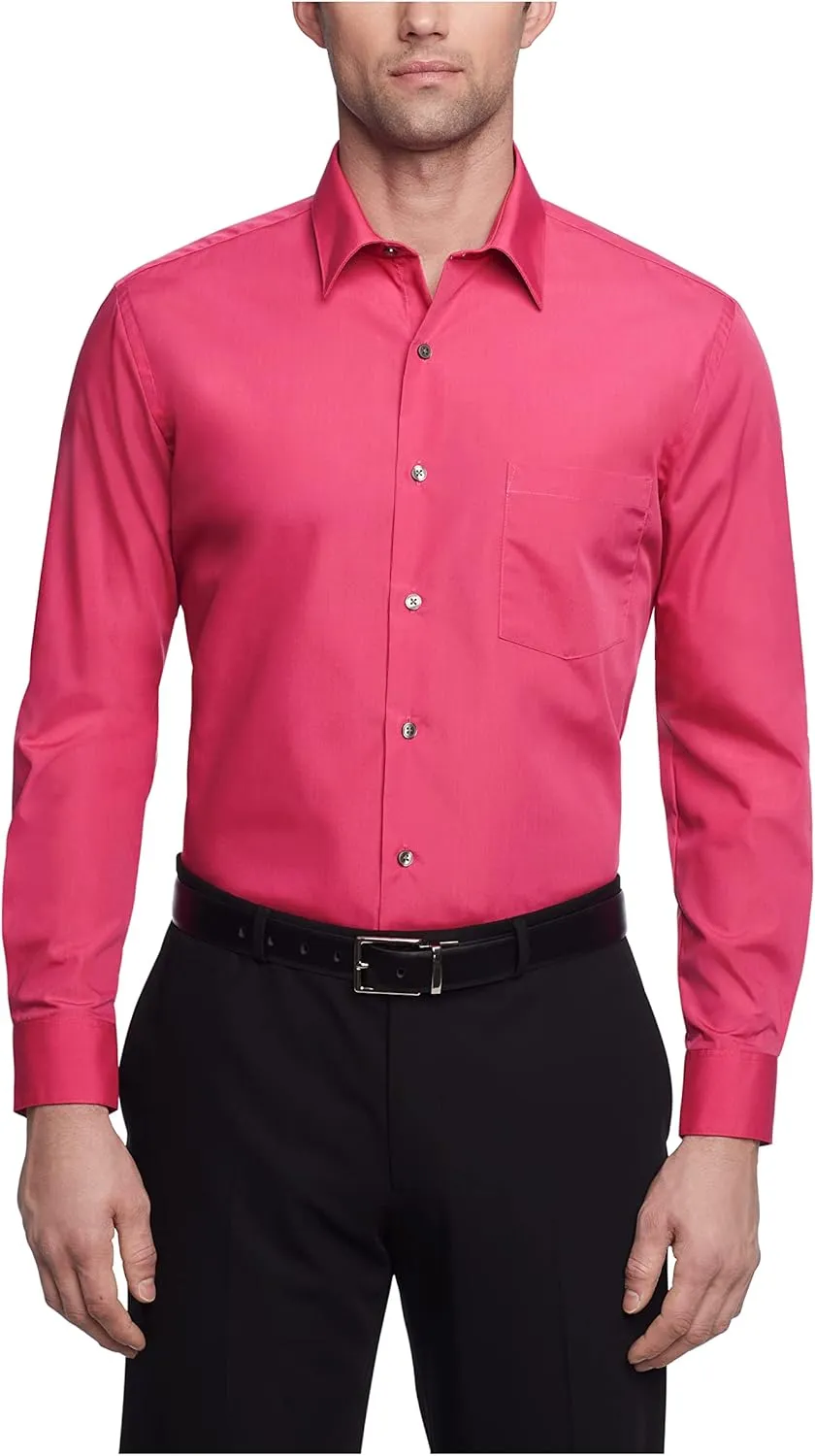 Van Heusen Men's Dress Shirt Fitted Poplin Solid