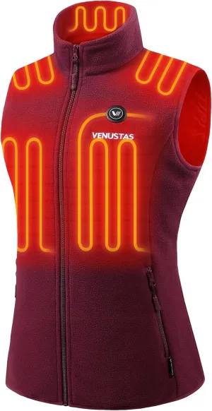 Venustas Women's Fleece Heated Vest with Battery, Lightweight Electric Heated Coat