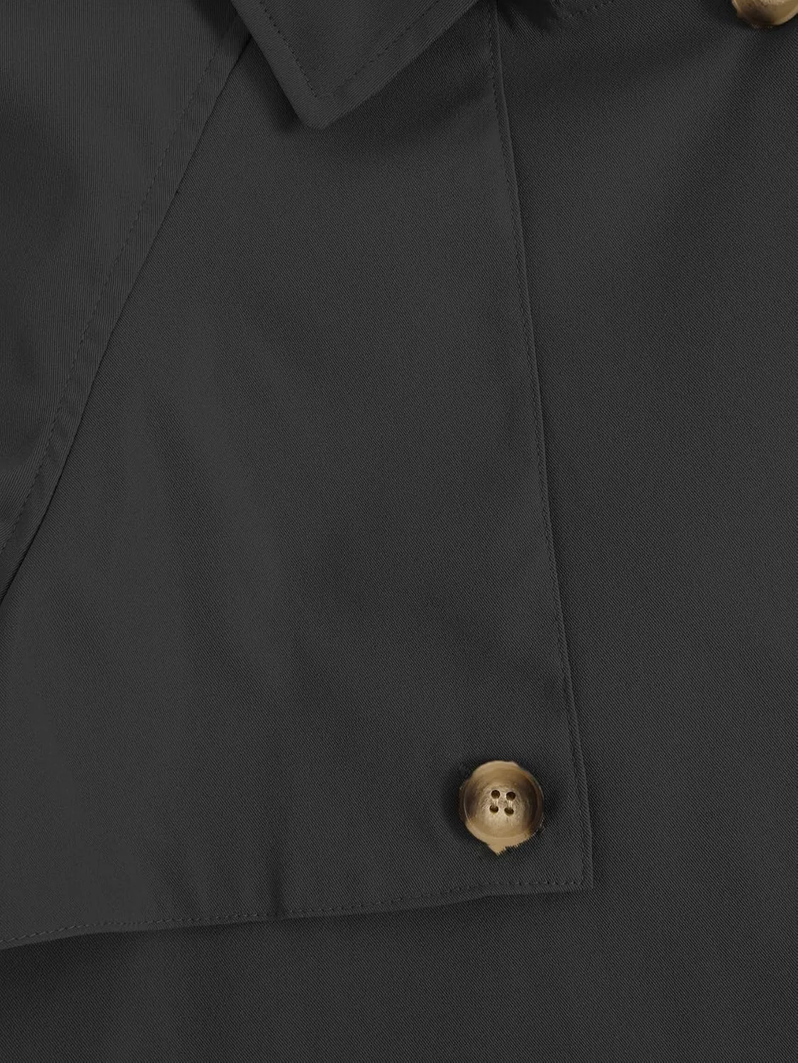 Verdusa Women's Button Front Buckle Raglan Sleeve Crop Jacket Trench Coat