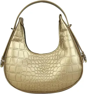 Verdusa Women's Metallic PU Leather Handbag Top Handle Hobo Purse Shoulder Bags