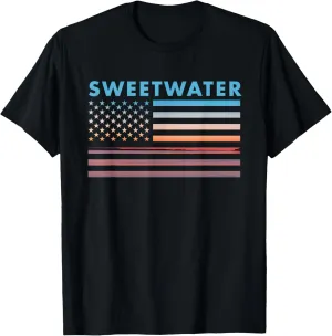 Vintage Sunset American Flag Sweetwater, OK T-Shirt