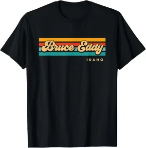 Vintage Sunset Stripes Bruce Eddy, Idaho T-Shirt