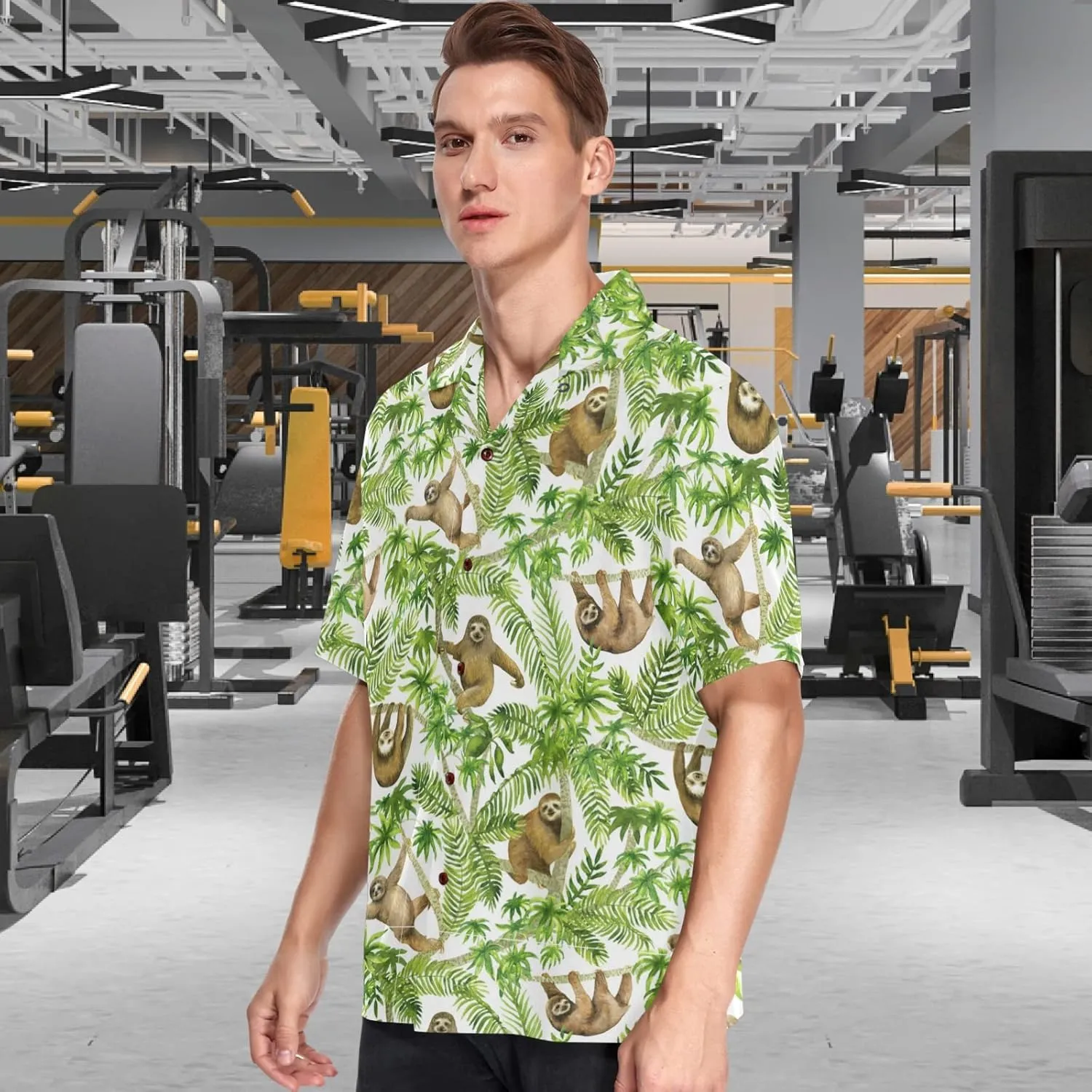 visesunny Novelty Hawaiian Shirt for Men Unisex Summer Beach Casual Short Sleeve Button Down Shirts Tropical Vacation Clothes