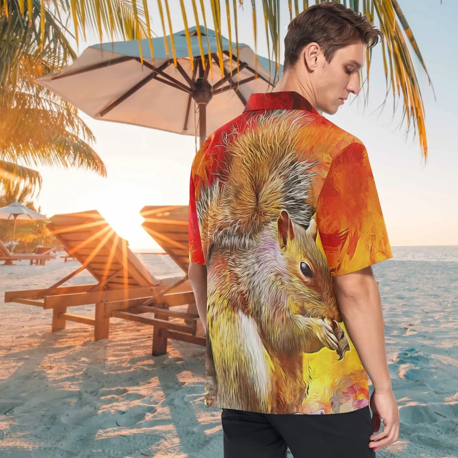 visesunny Novelty Mens Hawaiian Shirts Casual Tropical Short Sleeve Button Down Shirt Summer Beach Shirts S-XXXL